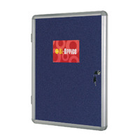 Bi-Office Lockable Internal Display Case 1780x1180mm Blue Felt Aluminium Frame VT770107150