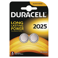 Duracell DL2025 3V Lithium Button Battery (Pack of 2) 75072667