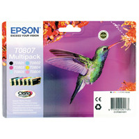 Epson Black /Cyan/Magenta/Yellow/Light Cyan/Light Magenta Photo Ink Value C13T08074011 / T0807
