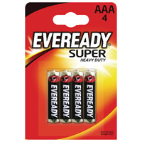 Eveready Super Heavy Duty AAA Batteries (Pack of 4) RO3B4UP