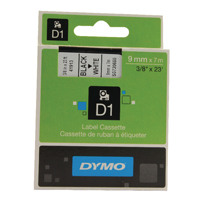 Dymo Black on White 1000/5000 D1 Standard Tape 9mmx7m S0720680