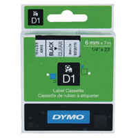 Dymo Black on Clear 1000/5000 D1 Standard Tape 6mmx7m S0720770