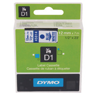 Dymo Blue on White 4500 D1 Standard Tape 12mmx7m S0720540