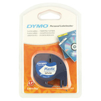 Dymo Pearl White LetraTag Plastic Tape 12mmx4m SO721610