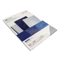 GBC HiClear Binding Covers A4 PVC 150 Micron (Pack of 50) 41600E