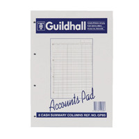 Guildhall Account Pad 8-Column Summary A4 GP8S