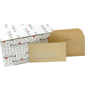 Postmaster Envelope 114x235mm Oversize DL Window 80gsm Gummed Manilla (Pack of 500) D29152