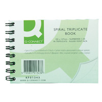 Q-Connect Wiro Bound Carbonless Triplicate Book 4x5 Inches
