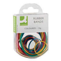 Q-Connect Colour 15g Assorted Rubber Bands (Pack of 10) KF02032Q