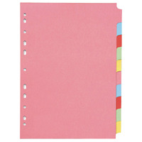 Q-Connect A4 Subject Divider Multi-Punched 10 Part KF26082