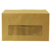 Q-Connect 89x152mm 70gsm Centre Window Gummed Manilla Envelope (Pack of 1000) KF3431