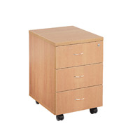 First Mobile Under Desk Pedestal 3 Drawer Beech