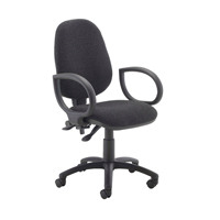 First High Back Operators Chair Charcoal with Fixed Arms KF839242