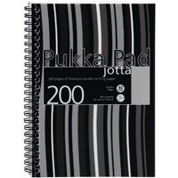Pukka Jotta A5 Notebook Wirebound Polypropylene Feint Ruled 200 Pages Black (Pack of 3) JP021