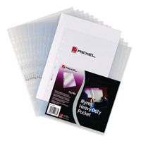 Rexel Nyrex Heavy Duty Top and Side Opening Pocket (Pack of 25) NRBA42 11031