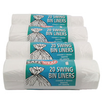 Safewrap Standard White Swing Bin Liners (Pack of 80) 0441