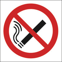 Safety Sign No Smoking Symbol 100x100mm Self-Adhesive (Pack of 5) KP01N/S
