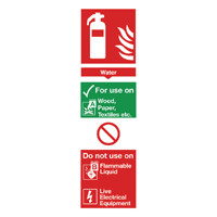 Safety Sign Fire Extinguisher Water 280x90mm PVC F100/R