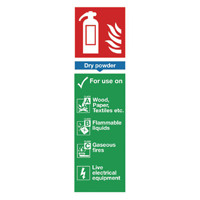 Safety Sign Fire Extinguisher Dry Powder 280x90mm Self-Adhesive F201/S