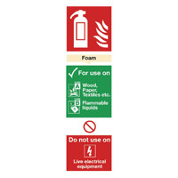 Safety Sign Fire Extinguisher Foam 300mm x 100mm Self-Adhesive F202/S