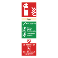 Safety Sign Fire Extinguisher Foam 280x90mm PVC F102/R