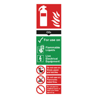 Safety Sign Carbon Dioxide Fire Extinguisher 280x90mm PVC F103/R