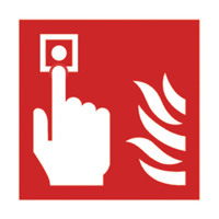 Safety Sign Fire Alarm 100x100mm Self-Adhesive (Pack of 5) KF68B/S