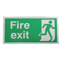 Safety Sign Fire Exit Running Man Right 150x300mm Self-Adhesive E98A/S
