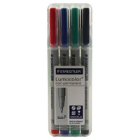 Staedtler Lumocolor Fine Tip Water Soluble OHP Pen Assorted (Pack of 4) 316-WP4