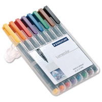 Staedtler Lumocolor Medium Tip Water Soluble OHP Pen Assorted (Pack of 8) 315-WP8
