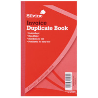 Silvine Duplicate Invoice Book 210x127mm (Pack of 6) 611