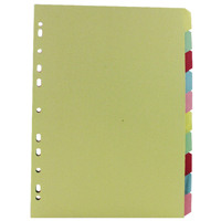 Multicoloured A4 10 Part Divider WX26082