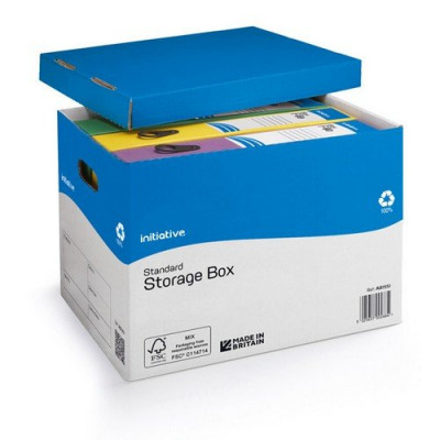 Initiative Standard File Away Archival Storage Box A4/Foolscap 284w x 383d x 290h mm