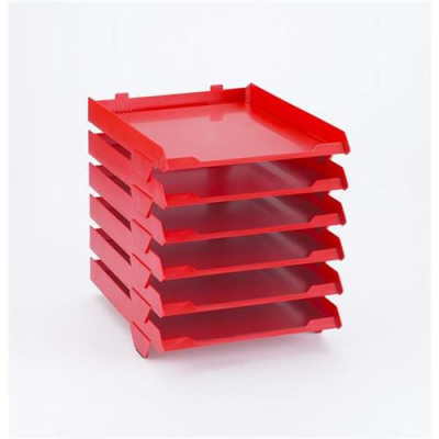 Avery Paperstack Letter Tray Self-stacking A4 W250xD320xH300mm Red Ref 5336RED [Pack 6]
