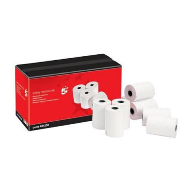 5 Star Office Adding Machine Roll Single Ply 55gsm W57xD70xCore12.7mm White [Pack 20]