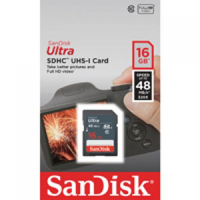 Sandisk Ultra 16GB SDHC Memory Card 48MB/s SDSDUNB-016G-GN3IN