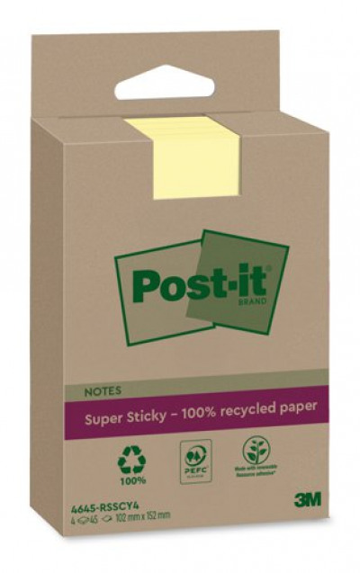 Post-it SS Recy Notes 102x152 Ylw P4