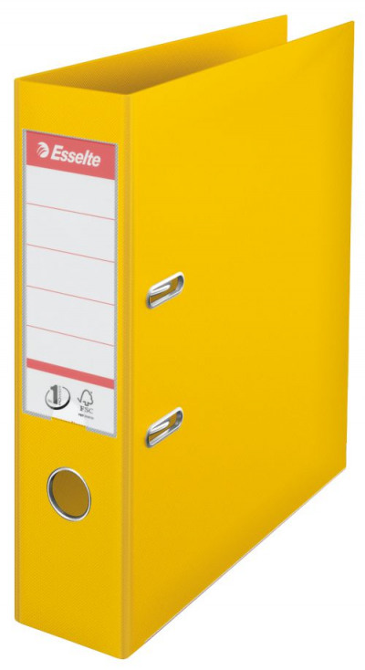Esselte No1 Lever Arch File Slotted 75mm A4 Yellow (Pack of 10) 811310