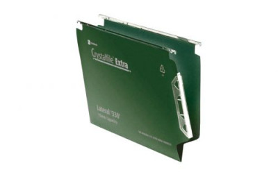 Rexel Crystalfile Extra 15mm Lateral File 150 Sheet Green (Pack of 25) 3000121