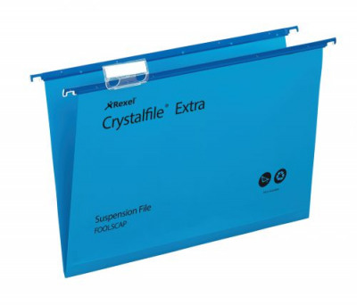 Crystalfile Extra Polypropylene Suspension File Foolscap Blue Box 25
