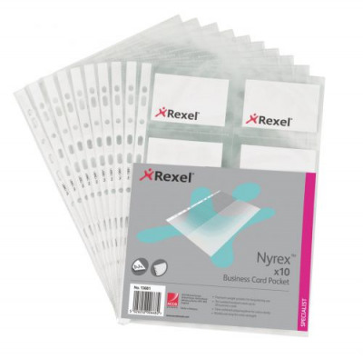 Rexel Nyrex Business Card Pocket Pack 10