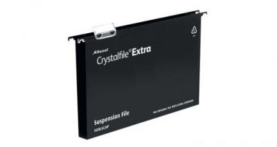Crystalfile Extra Polypropylene Suspension File 30mm Foolscap Black Box 25