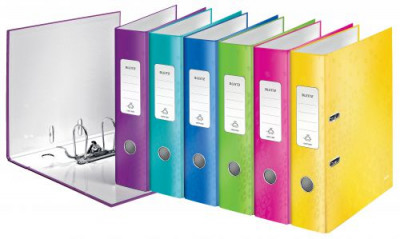 Leitz Wow 180 Lever Arch File 80mm A4 Assorted (Pack of 10) 10050099