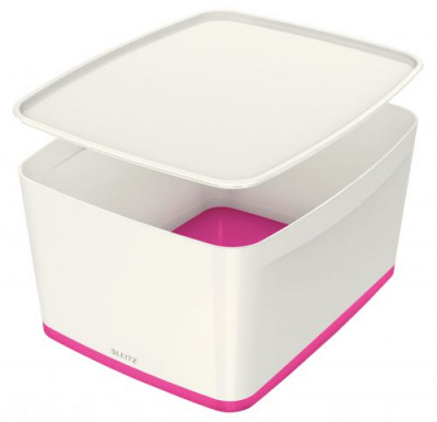 Leitz Mybox Large With Lid White/Pink