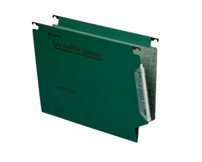 Crystalfile Classic Lateral File Manilla V-base 15mm 330x280mm Green Pack 50