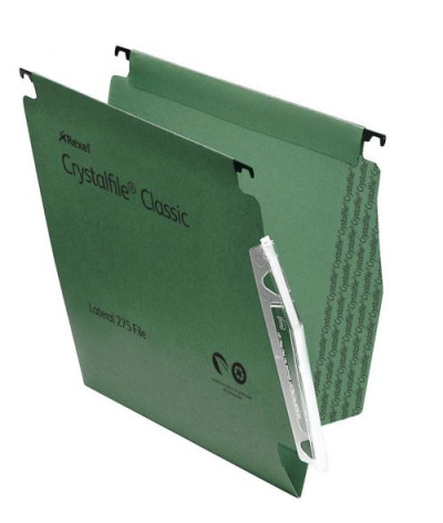 Crystalfile Classic Lateral File Manilla V-base 15mm 275x280mm Green Pack 50