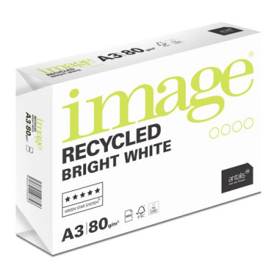 Image Recycled Bright White 100% Recycled A3 420x297mm 80Gm2 Pack 500