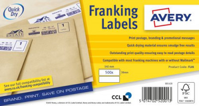 Avery Franking Label Machine 140x38mm Pack 1000
