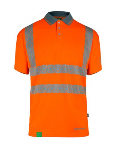 Envirowear Hi-Vis Polo Shirt Short Sleeve Orange M