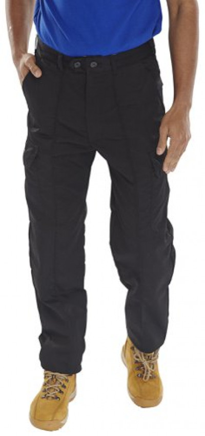 Beeswift Poly Cotton Work Trousers  Black 38T